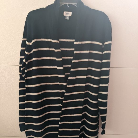 Old Navy Women Sweater Wrap Coat Stripped - Picture 1 of 16